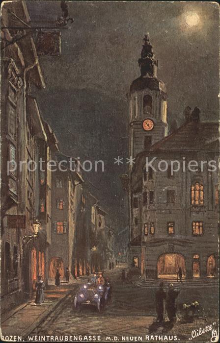 Verlag Tucks Oilette Nr. 666 B Bozen Weintraubengasse Rathaus