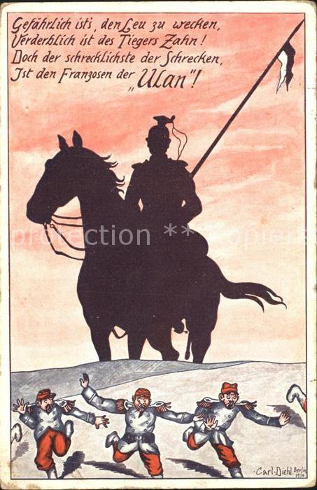 Militaria Ulaner Carl Diehl Karikatur