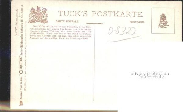 Verlag Tucks Oilette Nr. 660 B Sächsische Schweiz Kuhstall Felse – Bild 2