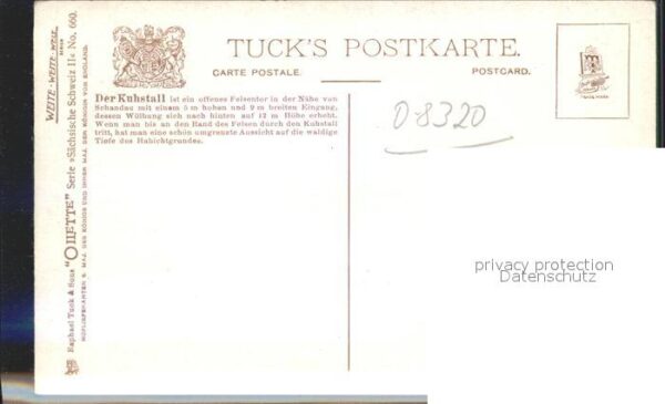 Verlag Tucks Oilette Nr. 660 Sächsische Schweiz Kuhstall Felsent – Bild 2