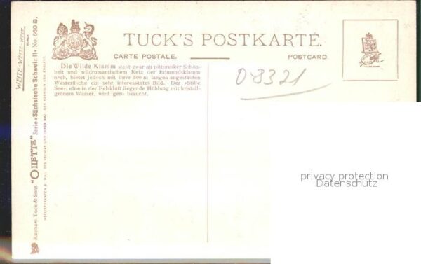 Verlag Tucks Oilette Nr. 660 B Wilde Klamm Sächsische Schweiz – Bild 2