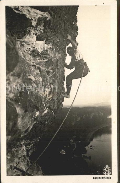 Klettern Bergsteigen Tiedgestein