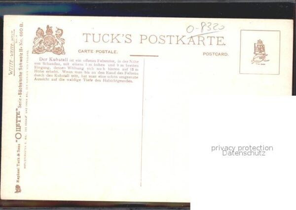 Verlag Tucks Oilette Nr. 660 B Sächsische Schweiz Kuhstall – Bild 2