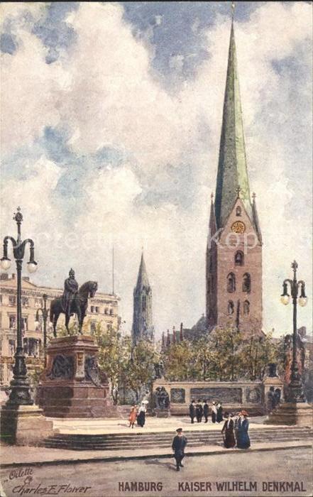 Verlag Tucks Oilette Nr. 761 Hamburg Kaiser Wilhelm-Denkmal Char