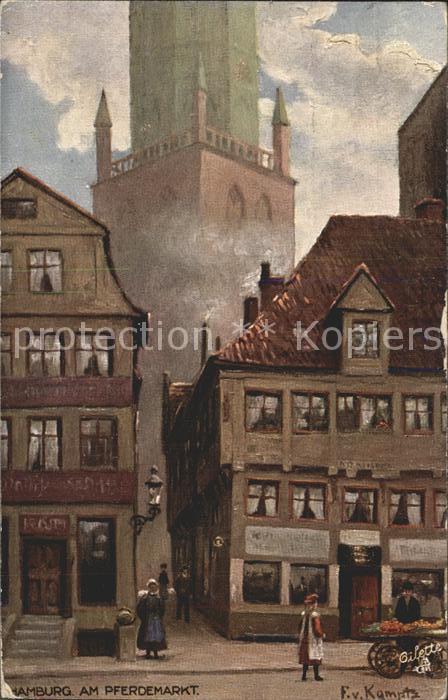 Verlag Tucks Oilette Nr. 609 Hamburg Pferdemarkt F. v. Kamptz