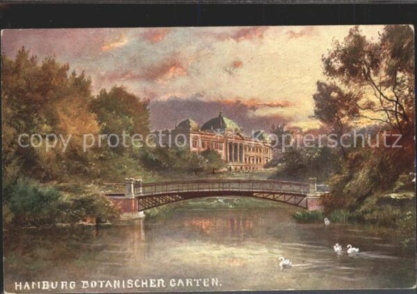Kuenstlerkarte Theo Stroefer Hamburg Botanischer Garte