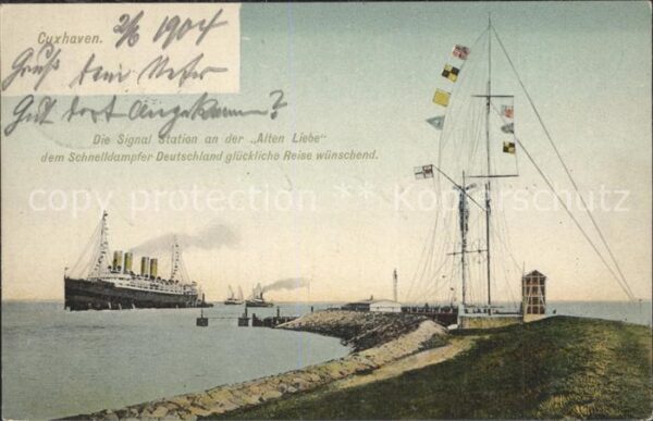 Dampfer Oceanliner Deutschland Signal-Station Alte Liebe C