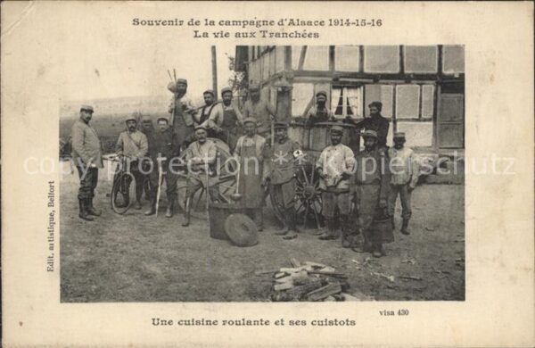 Militaria Feldkueche Field Kitchen Cuisn Cuisine roulante cuistots Alsace Vie au