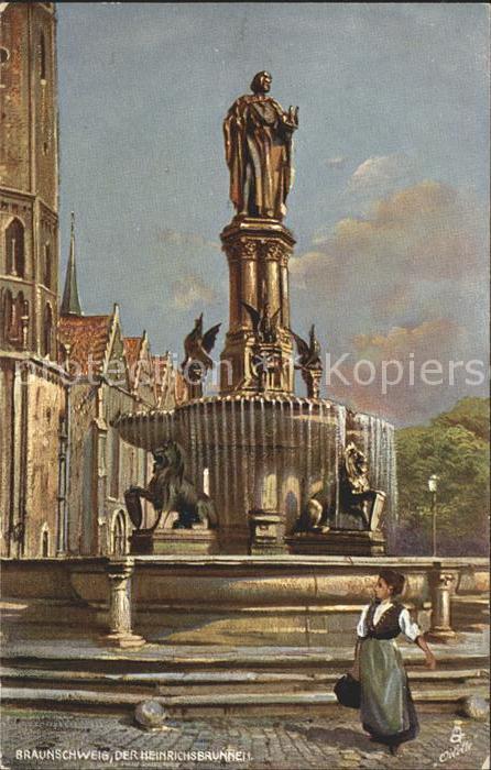 Verlag Tucks Oilette Nr. 631 B Braunschweig Heinrichsbrunnen