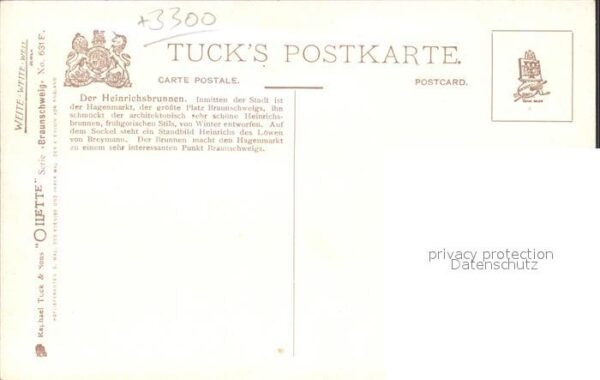 Verlag Tucks Oilette Nr. 631 B Braunschweig Heinrichsbrunnen – Bild 2