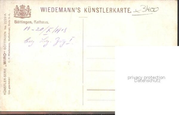 Verlag WIRO Wiedemann Nr. 2229 A Göttingen Rathaus – Bild 2
