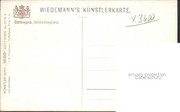 Verlag WIRO Wiedemann Nr. 2228 A Göttingen Wilhelmsplatz – Bild 2