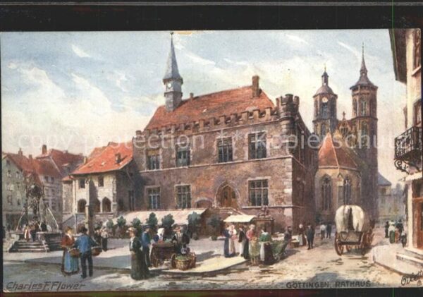 Verlag Tucks Oilette Nr. 600 B Göttingen Rathaus Charles E. Flow