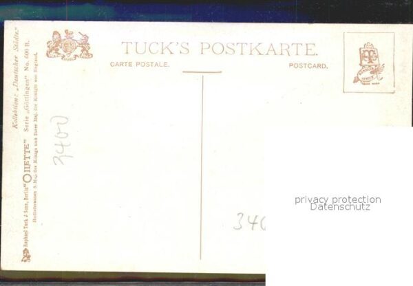 Verlag Tucks Oilette Nr. 600 B Göttingen Rathaus Charles E. Flow – Bild 2