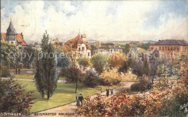 Verlag Tucks Oilette Nr. 600 B Göttingen Geismartor Anlagen Char