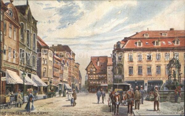 Verlag Tucks Oilette Nr. 600 B Göttingen Kornmarkt W. Krahmer