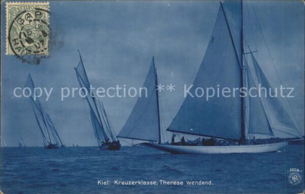 Foto NPG Nr. 502/4 Kiel Kreuzerklasse Therese Segelb