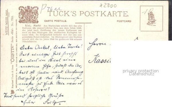 Verlag Tucks Oilette Nr. 753 Kiel Markt N. Beraud – Bild 2