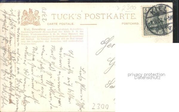 Verlag Tucks Oilette Nr. 618 B Kiel Strandpromenade – Bild 2