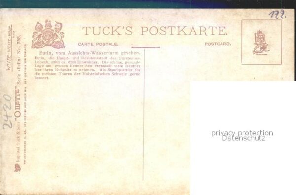 Verlag Tucks Oilette Nr. 758 Eutin Blick vom Aussichtswasserturm – Bild 2