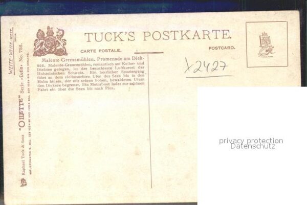 Verlag Tucks Oilette Nr. 758 Malente-Gremsmühlen Promenade am Di – Bild 2