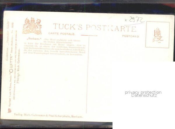 Verlag Tucks Oilette Nr. 193 B Borkum Abendstimmung – Bild 2