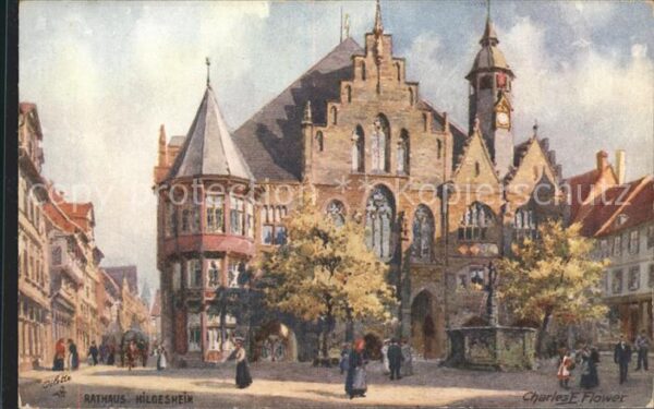 Verlag Tucks Oilette Nr. 632 B Hildesheim Rathaus Charles E. Flo