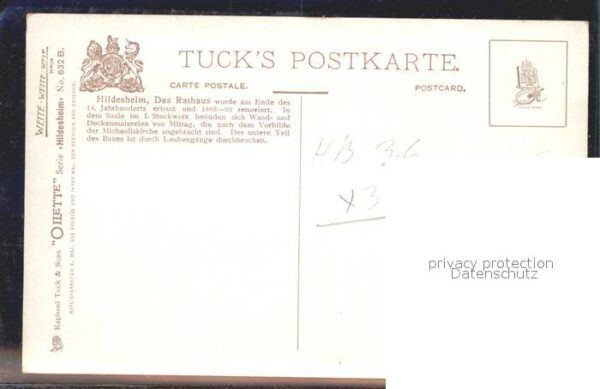 Verlag Tucks Oilette Nr. 632 B Hildesheim Rathaus Charles E. Flo – Bild 2