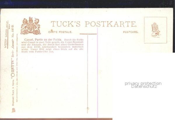 Verlag Tucks Oilette Nr. 643 B Cassel Fuldapartie Charles E. Flo – Bild 2