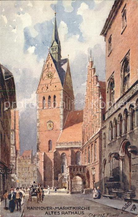 Verlag Tucks Oilette Nr. 695 Hannover Marktkirche Altes Rathaus