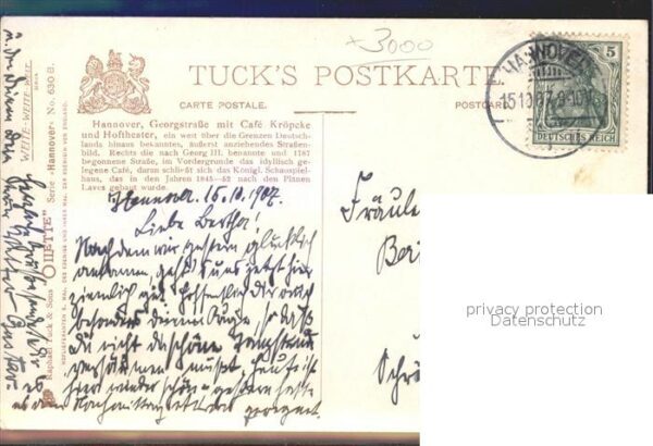 Verlag Tucks Oilette Nr. 630 B Hannover Georgstrasse Cafe Kröpck – Bild 2