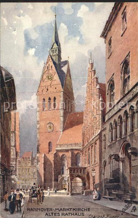 Verlag Tucks Oilette Nr. 695 Hannover Marktkirche Altes Rathaus
