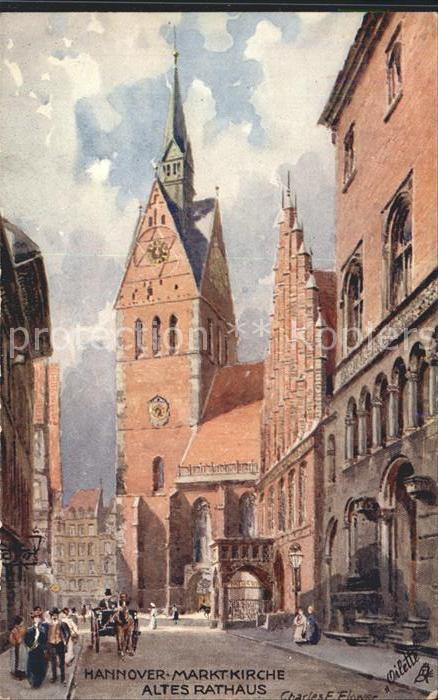 Verlag Tucks Oilette Nr. 695 Hannover Marktkirche Altes Rathaus
