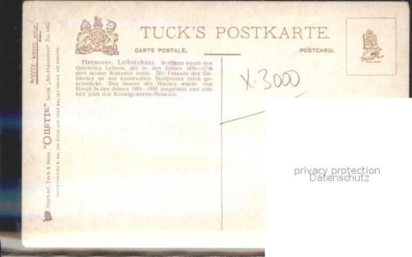 Verlag Tucks Oilette Nr. 695 Hannover Leibnizhaus Charles E. Flo – Bild 2