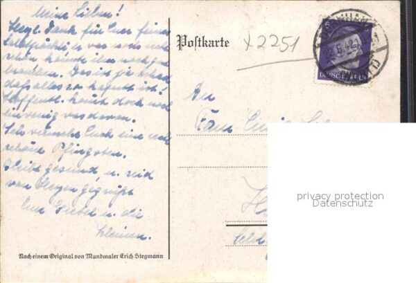 Kuenstlerkarte Mundmaler Erich Stegmann Hallig – Bild 2