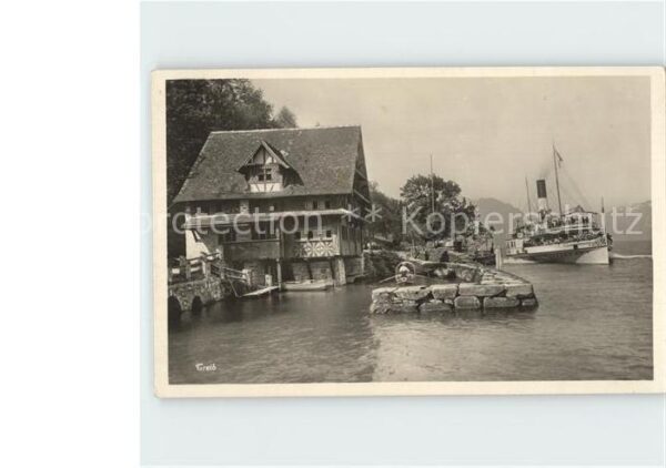 Dampfer Seitenrad Haus Z. Treib Vierwaldstättersee