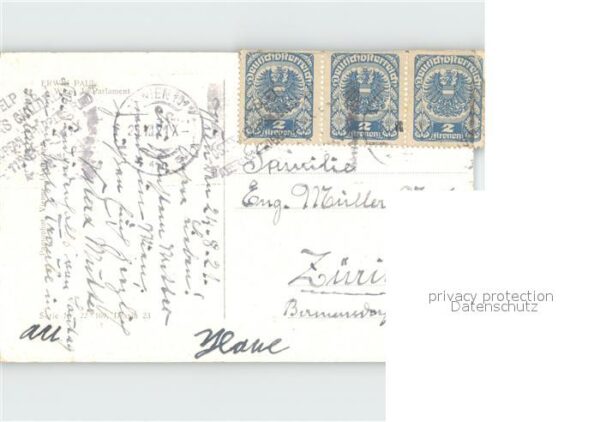 Kuenstlerkarte Erwin Paul Wien Parlament – Bild 2