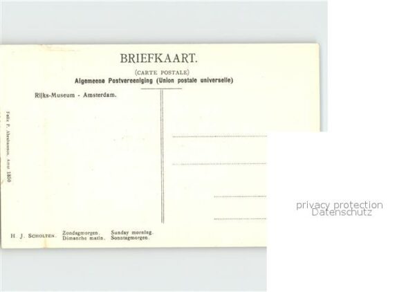 Kuenstlerkarte H. J. Scholten Zondagmorgen – Bild 2