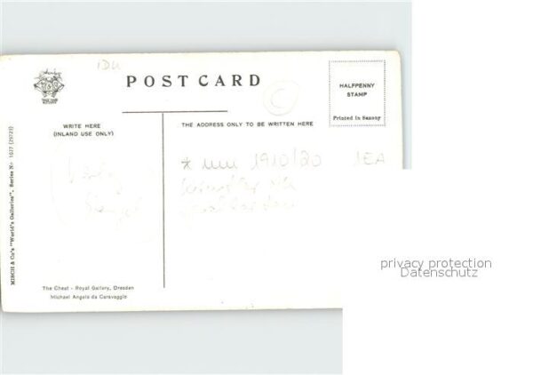 Kartenspiel-Postkarte Künstlerkarte Michelangelo da Caravaggi – Bild 2