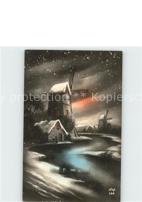 Verlag NOX Nr. 588 Windmühle Schnee