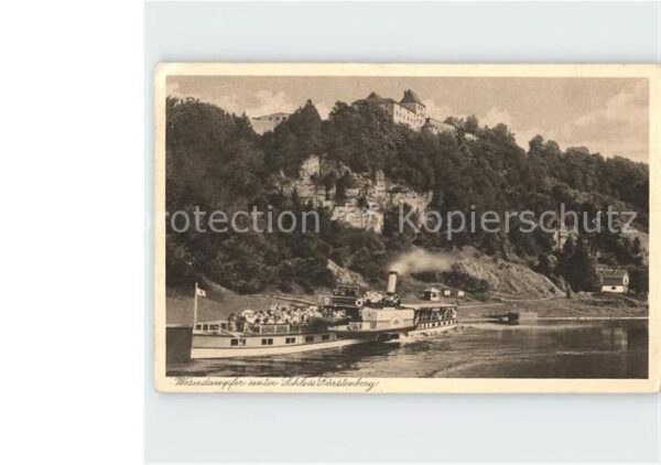 Dampfer Seitenrad Schloss Fürstenberg Oberweser