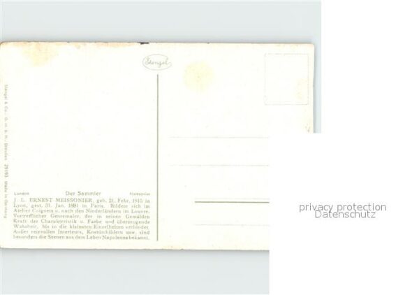 Kuenstlerkarte J. L. Ernest Meissonier Der Sammler – Bild 2