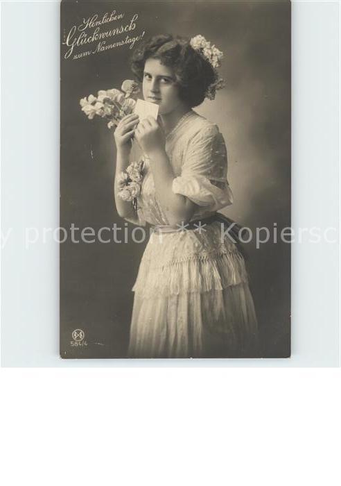 Foto LL Nr. 584/4 Glückwunsch Namenstag Blumen Frau
