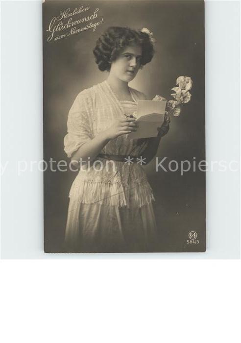 Foto LL Nr. 584/3 Glückwunsch Namenstag Brief Frau