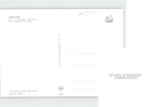 Kuenstlerkarte Christian Hinrich Wrackteile – Bild 2