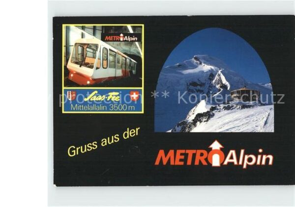 Zahnradbahn Metro Alpin Saas-Fee Felskinn Mittelall
