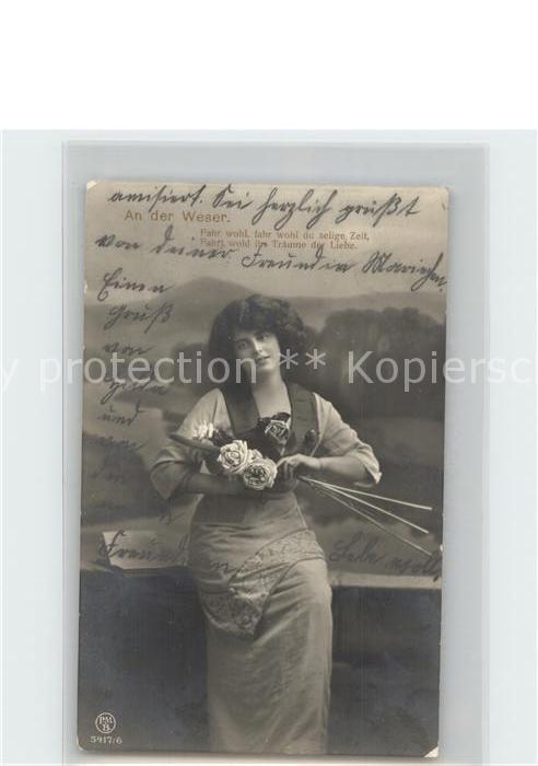 Foto PMB Nr. 5417/6 Frau Rosen Gedicht An der Weser