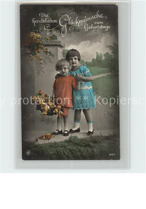 Foto NPG Nr. 812/1 Kinder Glückwunsch Geburtstag Blu