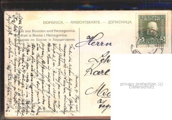 Bosnien Herzegowina Mann mit Gefäss Künstlerkarte – Bild 2