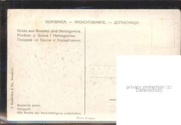 Bosnien Herzegowina Mann mit Pferden Künstlerkarte – Bild 2